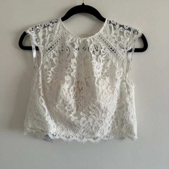 NWT David’s Bridal Lace Tank Separates Bridal Top Soft White Size 4 - Picture 3 of 10